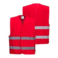 COLETE VERMELHO C/ 2FITAS REFLECT. F474